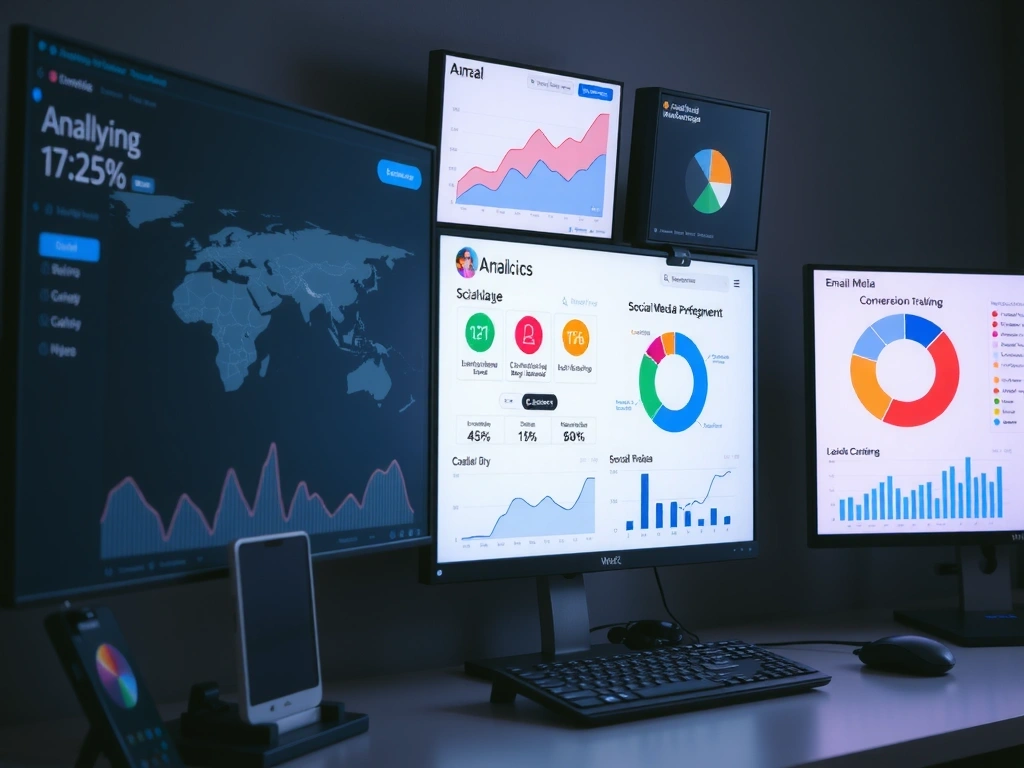 Digital marketing dashboard with analytics and campaigns